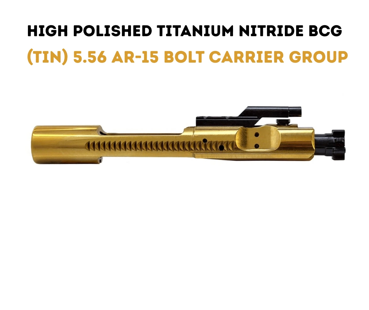 High Polished TiN BCG | 5.56 AR-15 M16-Cut Bolt Carrier High Polished TiN BCG | 5.56 AR-15 M16-Cut Bolt Carrier