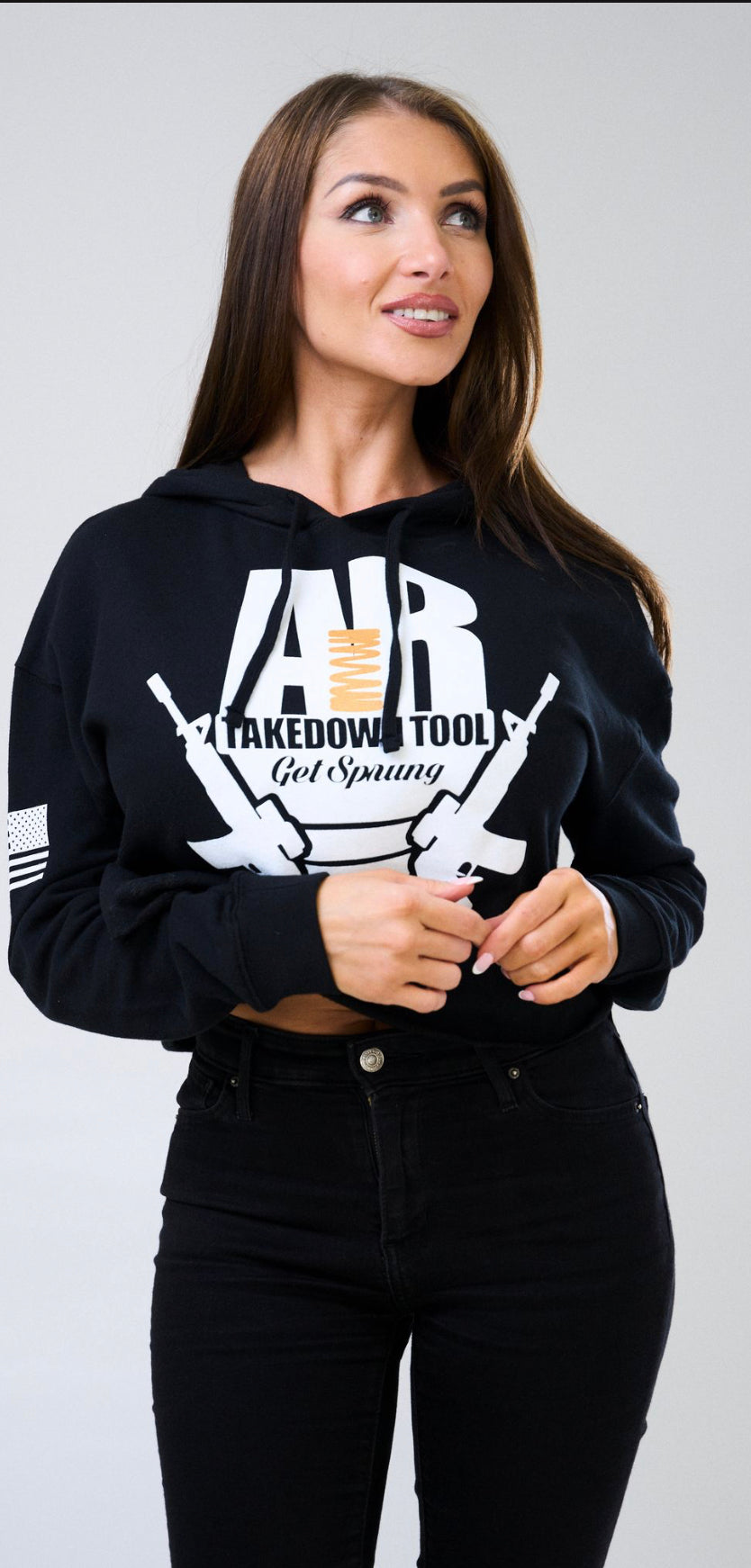Women’s Get Sprung Crop Top hoodie V3 XS-XL - AR TakeDown Tool 